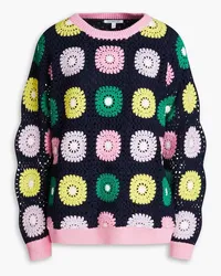 Olivia Rubin Crochet-knit cotton sweater - Blue Blue