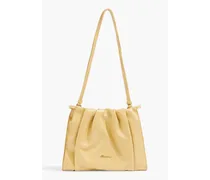 Blossom pleated leather shoulder bag - Yellow