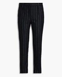 Dolce & Gabbana Striped wool-blend flannel tapered pants - Blue Blue