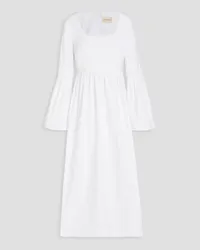 Loulou Studio Keppel gathered cotton-poplin maxi dress - White White