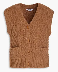 RE/DONE 50s Donegal cable-knit wool-blend vest - Brown Brown