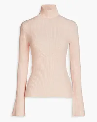 Maje Ribbed-knit turtleneck sweater - Pink Pink