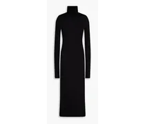 Jersey turtleneck midi dress - Black