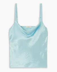 Vince Draped crinkled-satin camisole - Blue Blue