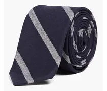 Striped wool-jacquard tie - Blue