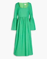 Loulou Studio Keppel gathered cotton-poplin maxi dress - Green Green