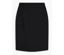 Pleated twill mini wrap skirt - Black