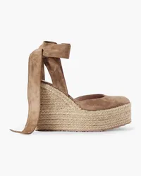 Gianvito Rossi 70 suede wedge espadrilles - Brown Brown