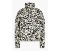 Marled cashmere turtleneck sweater - Black