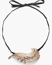 Zimmermann Rose gold-tone and grosgrain necklace - Metallic Metallic