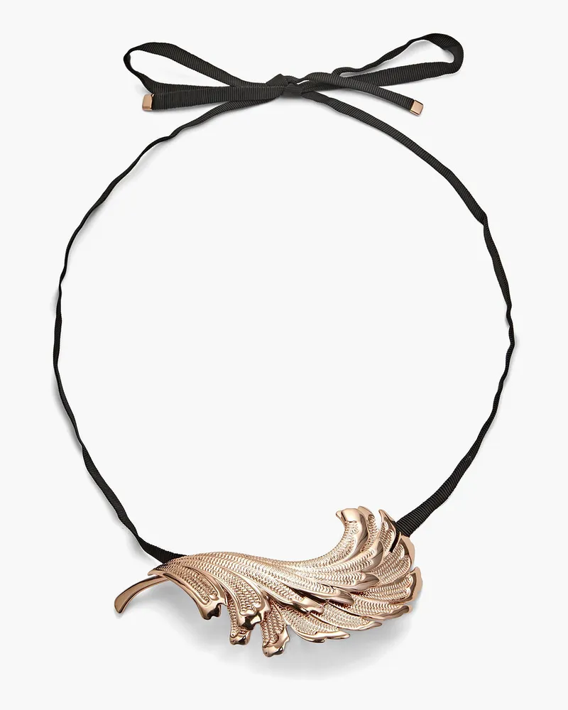 Zimmermann Rose gold-tone and grosgrain necklace - Metallic Metallic