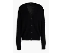Cotton and cashmere-blend cardigan - Black