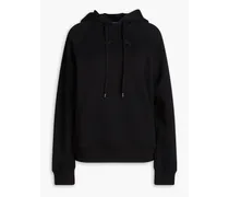 Crystal-embellished French cotton-blend terry hoodie - Black