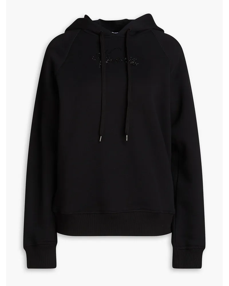 Vivetta Crystal-embellished French cotton-blend terry hoodie - Black Black