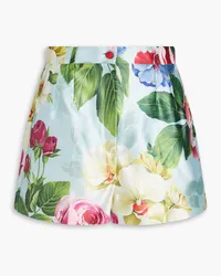 Dolce & Gabbana Floral-print silk-shantung shorts - Blue Blue