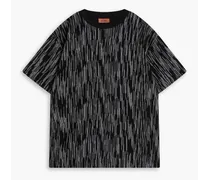 Space-dyed wool-blend T-shirt - Black