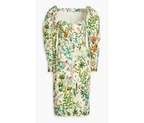 Floral-print cotton-blend poplin dress - Green