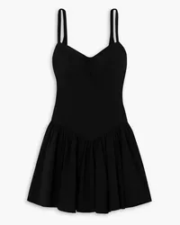 Caroline Constas Orelia cotton-blend poplin mini dress - Black Black