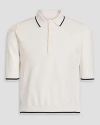 Thom Browne Silk and cotton-blend piqué polo shirt - White White