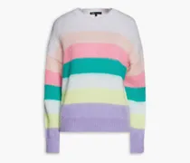 Brushed striped knitted sweater - Purple