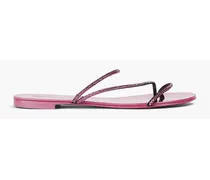 Crystal-embellished suede sandals - Pink