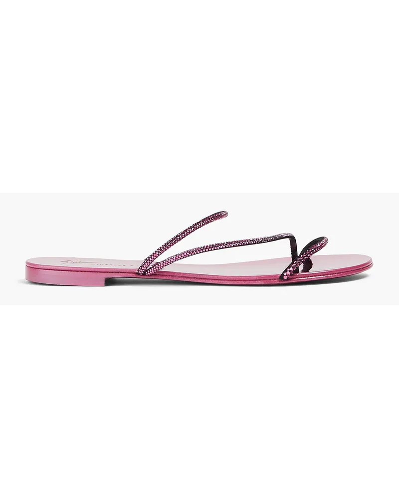 Giuseppe Zanotti Crystal-embellished suede sandals - Pink Pink