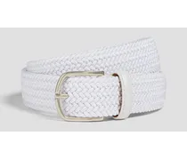 Braided cord belt - White