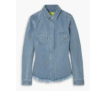 Frayed studded denim shirt - Blue