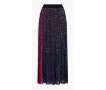 Sequin-embellished crochet-knit maxi skirt - Black