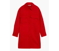 Brushed wool-twill coat - Red