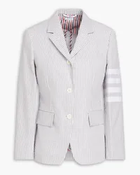 Thom Browne Striped cotton-seersucker blazer - Gray Gray