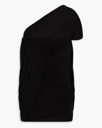 Rick Owens One-shoulder draped jersey top - Black Black