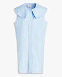 Loulou Studio Samet cotton-poplin mini shirt dress - Blue Blue