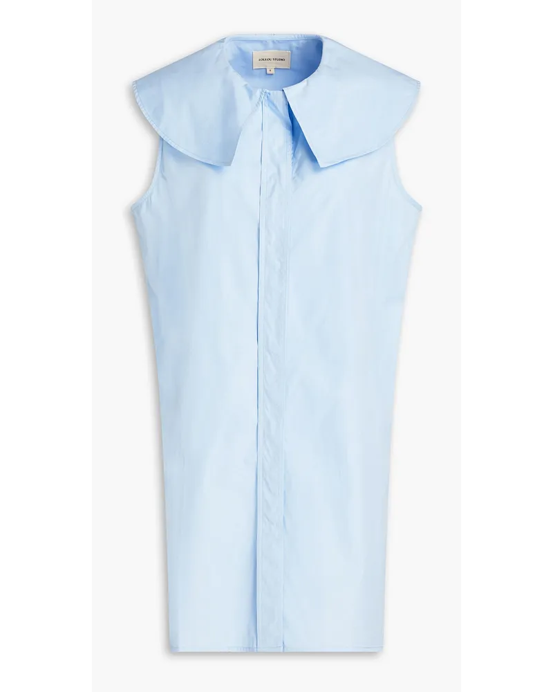 Loulou Studio Samet cotton-poplin mini shirt dress - Blue Blue