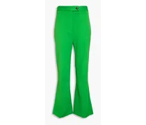 Stretch-twill flared pants - Green
