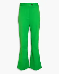 Victoria Beckham Stretch-twill flared pants - Green Green