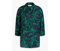 Pasiley-print silk-satin shirt - Green