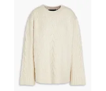 Oversized cable-knit sweater - White