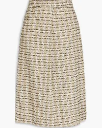 Victoria Beckham Pleated fil coupé silk-tweed wrap skirt - Neutral Neutral