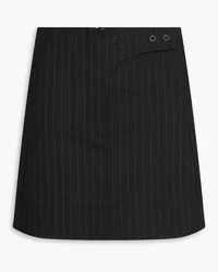 Ganni Pinstriped twill mini skirt - Black Black