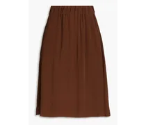 Marlene silk crepe de chine skirt - Brown