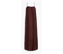 Silk-twill midi dress - Burgundy