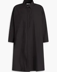 Co Oversized crinkled cotton-blend poplin shirt - Black Black