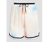 Printed mesh drawstring shorts - White
