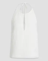 Onia Cutout linen and Lyocell-blend halterneck top - White White