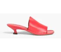Leather mules - Red