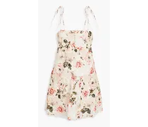 Alice Olivia - Lorelle floral-print broderie anglaise cotton mini dress - Pink