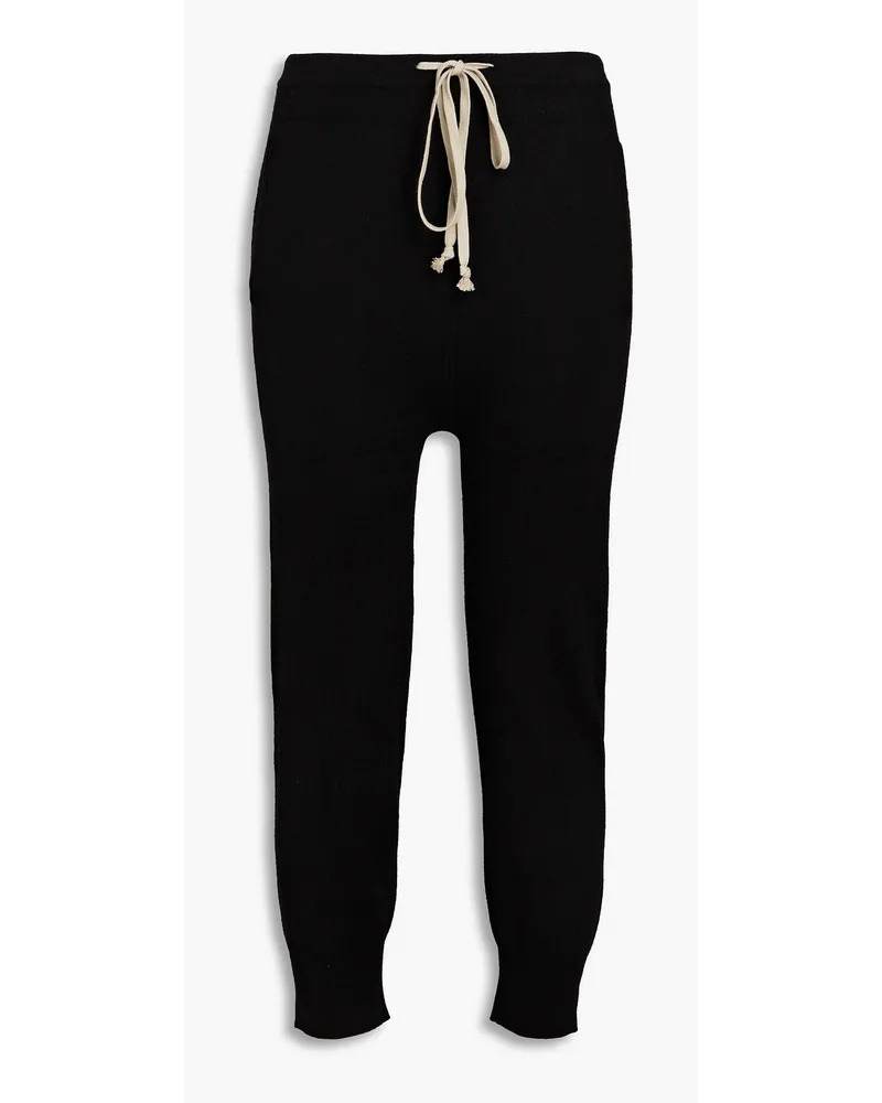 Rick Owens Cropped cashmere track pants - Black Black