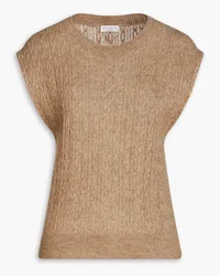 Brunello Cucinelli Metallic cable-knit vest - Neutral Neutral