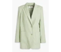 Linen-blend twill blazer - Green